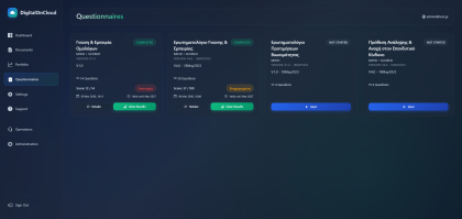 DigitalOnCloud - ενότητα ερωτηματολογίων